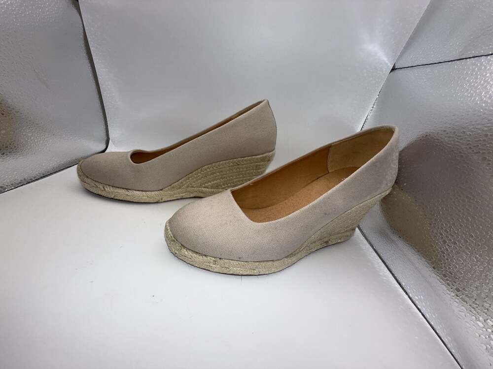 J.Crew Women's Canvas Espadrille Wedges in Beige